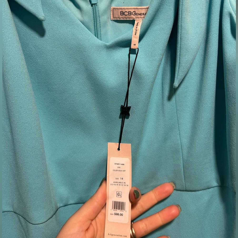 BCBGeneration Bow Sleeve Dress Sz 14 NWT - Picture 6 of 7
